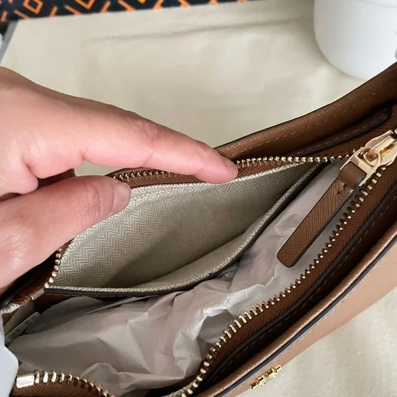 NWT , tory burch Emerson brown shoulder bag moose 150258 - Picture 9 of 15